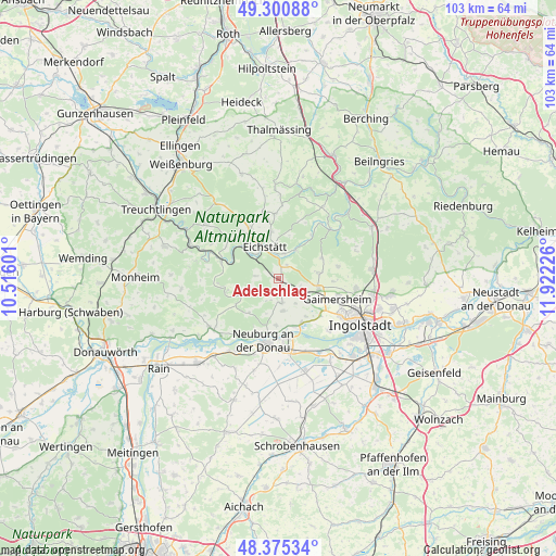 Adelschlag on map