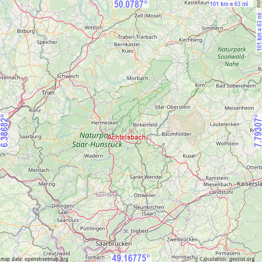 Achtelsbach on map