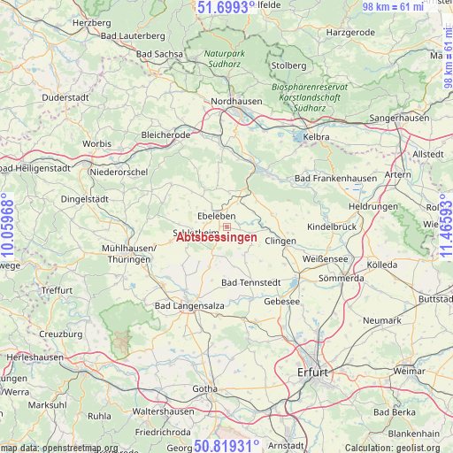 Abtsbessingen on map