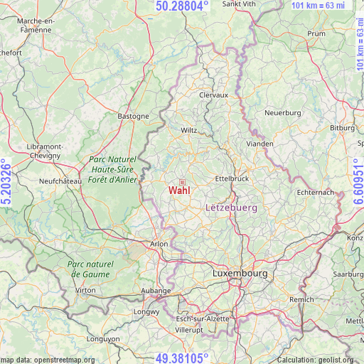 Wahl on map