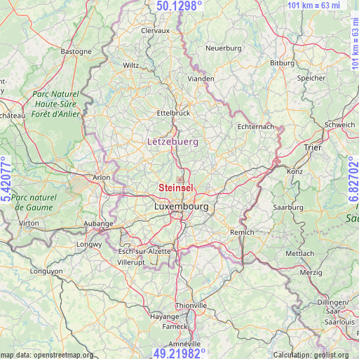 Steinsel on map