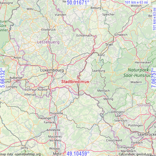 Stadtbredimus on map