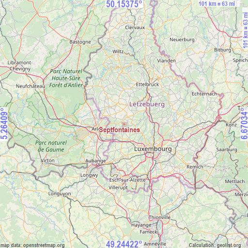Septfontaines on map