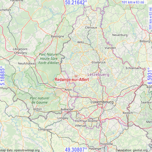 Redange-sur-Attert on map
