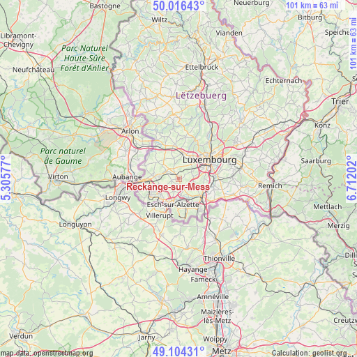 Reckange-sur-Mess on map