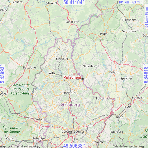 Putscheid on map