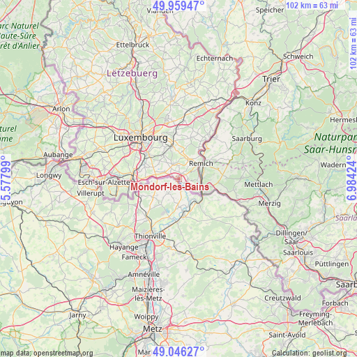Mondorf-les-Bains on map
