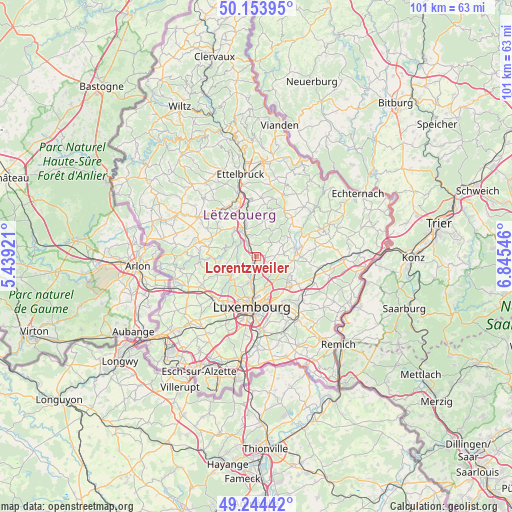 Lorentzweiler on map