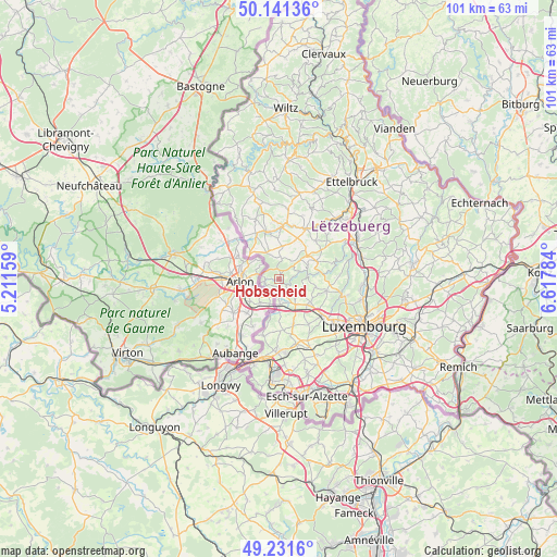 Hobscheid on map