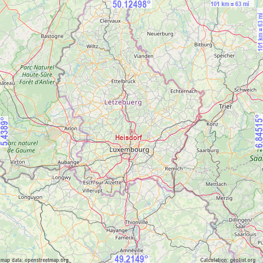 Heisdorf on map