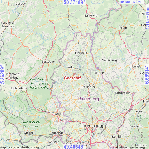 Goesdorf on map