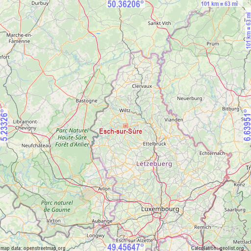 Esch-sur-Sûre on map