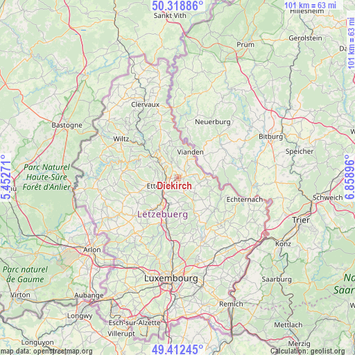 Diekirch on map