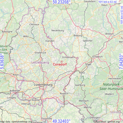 Consdorf on map