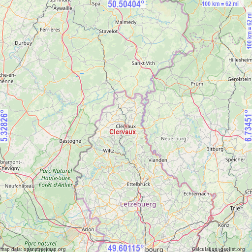 Clervaux on map