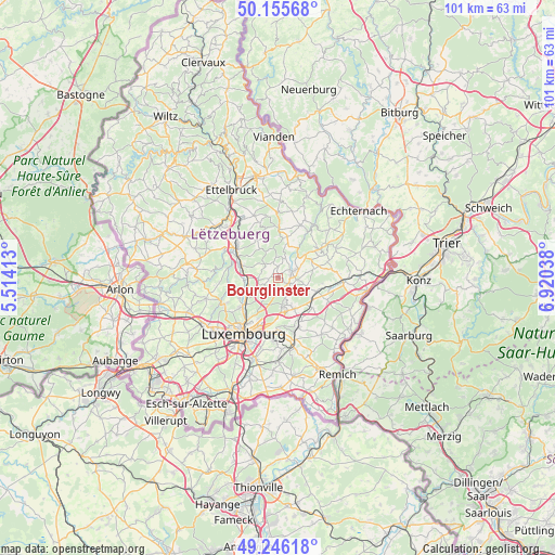 Bourglinster on map