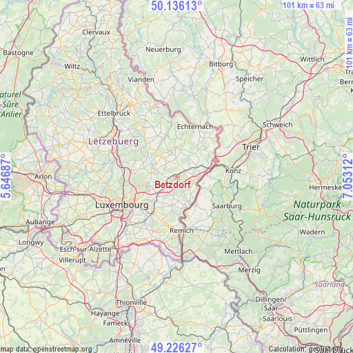 Betzdorf on map