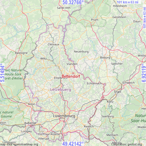 Bettendorf on map