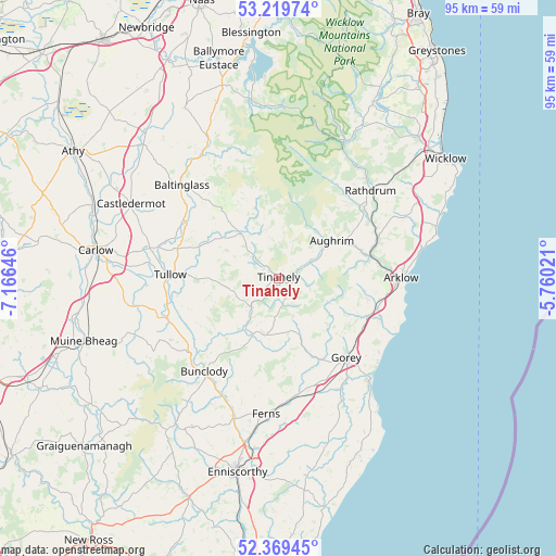 Tinahely on map