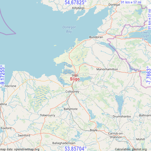 Sligo on map