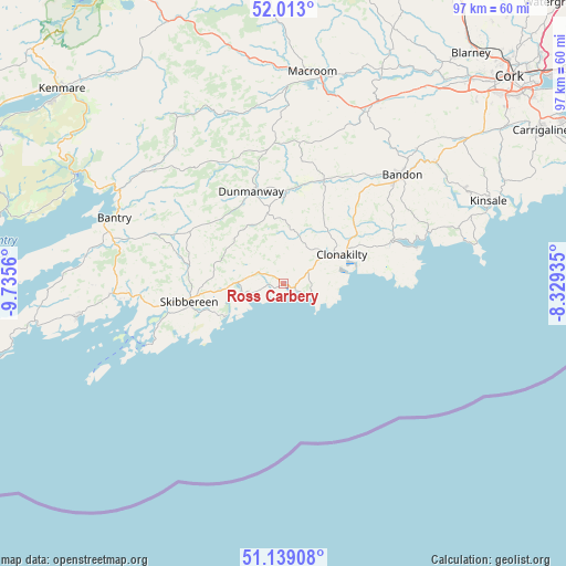 Ross Carbery on map