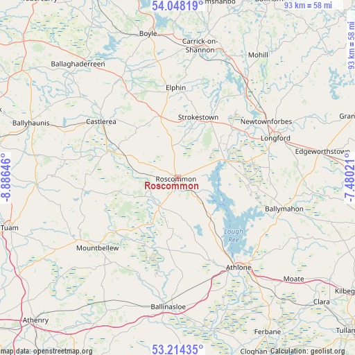 Roscommon on map