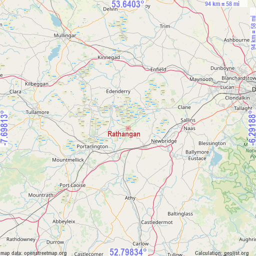 Rathangan on map