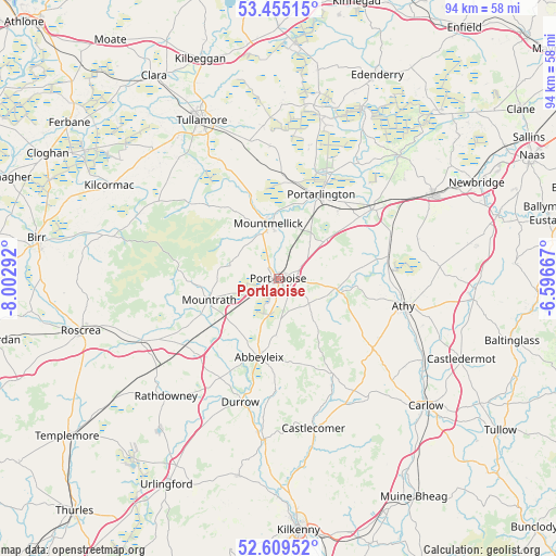 Portlaoise on map