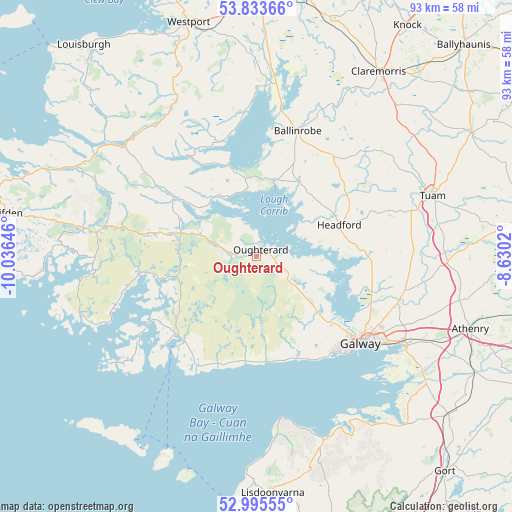 Oughterard on map