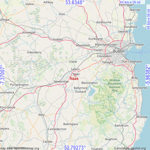 Naas on map
