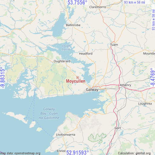 Moycullen on map