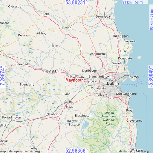 Maynooth on map