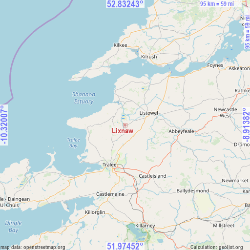 Lixnaw on map
