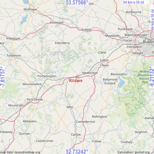 Kildare on map