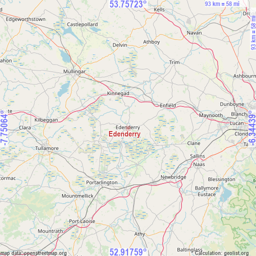 Edenderry on map