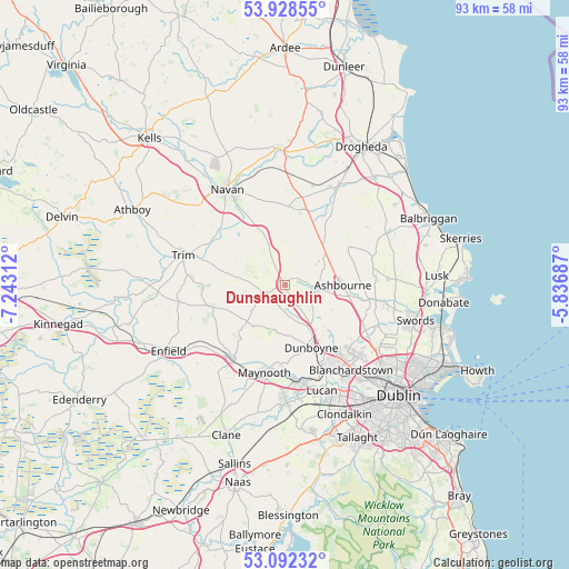 Dunshaughlin on map