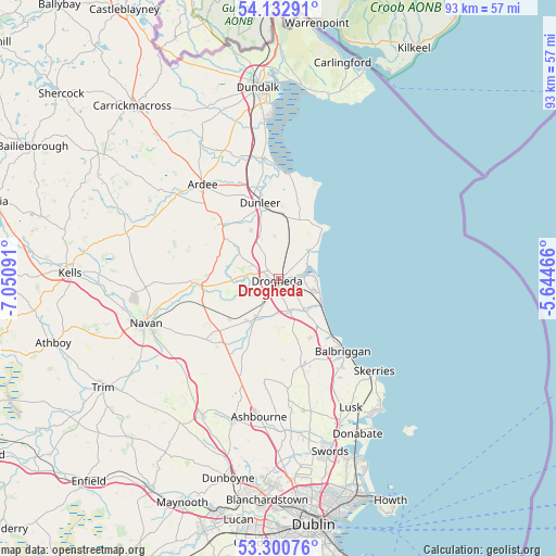 Drogheda on map