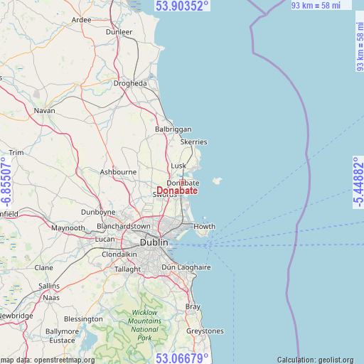 Donabate on map