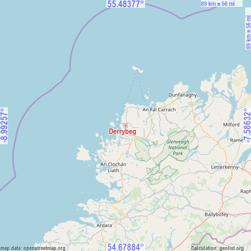 Derrybeg on map