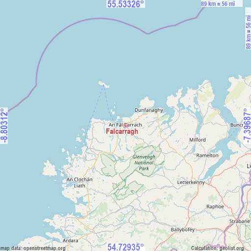 Falcarragh on map
