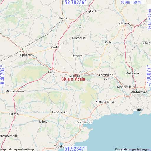 Cluain Meala on map