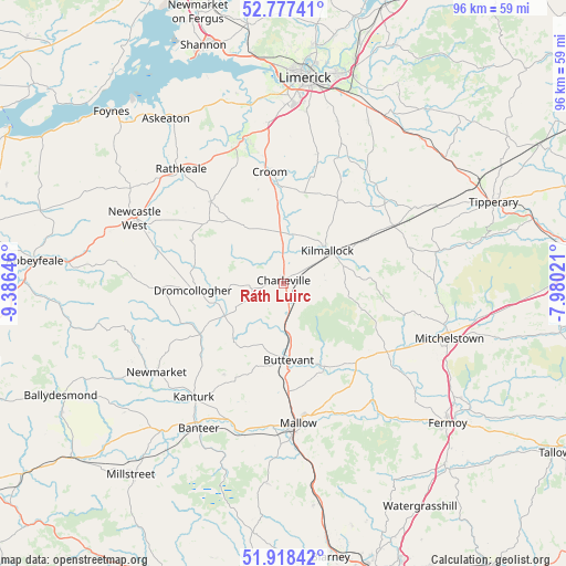 Ráth Luirc on map