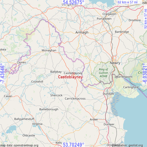 Castleblayney on map