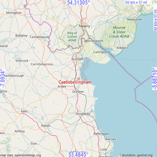 Castlebellingham on map