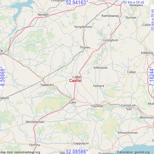 Cashel on map