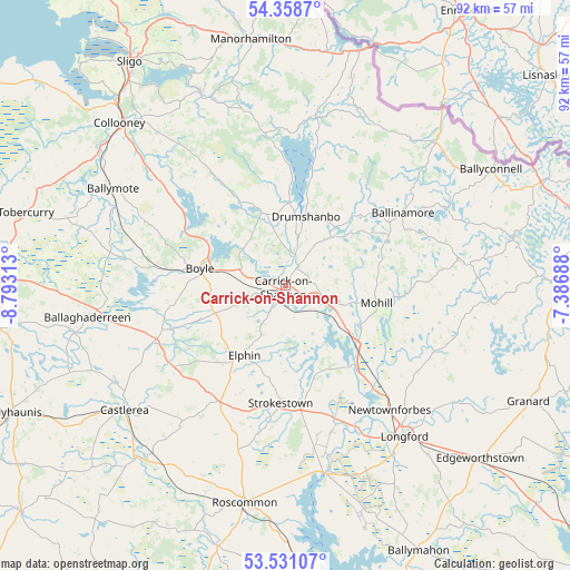 Carrick-on-Shannon on map