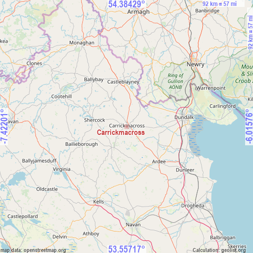 Carrickmacross on map