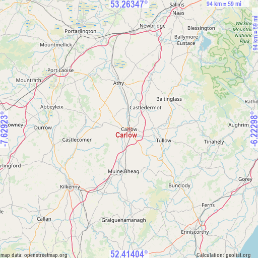 Carlow on map