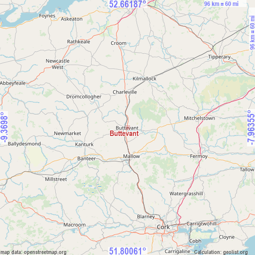 Buttevant on map
