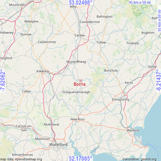 Borris on map